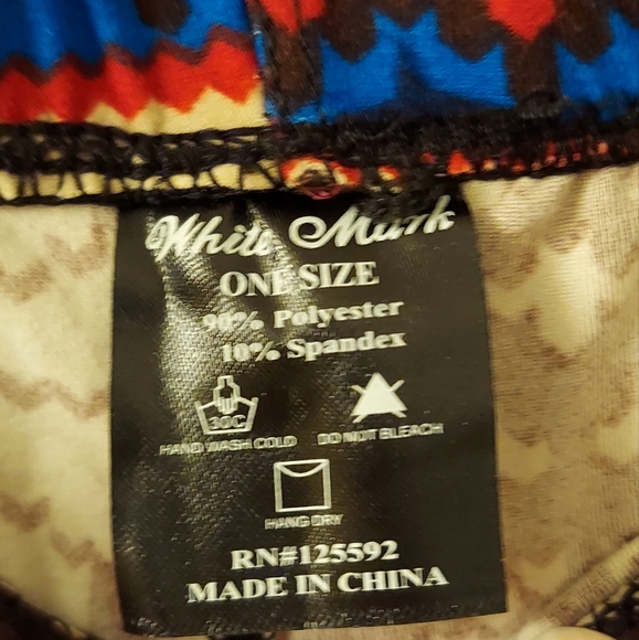 White Mark~Brown Colorful Fair Isle Soft Spandex Leggings NWOT - Picture 3 of 15